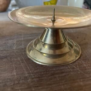Brass candle pillar holder 4"